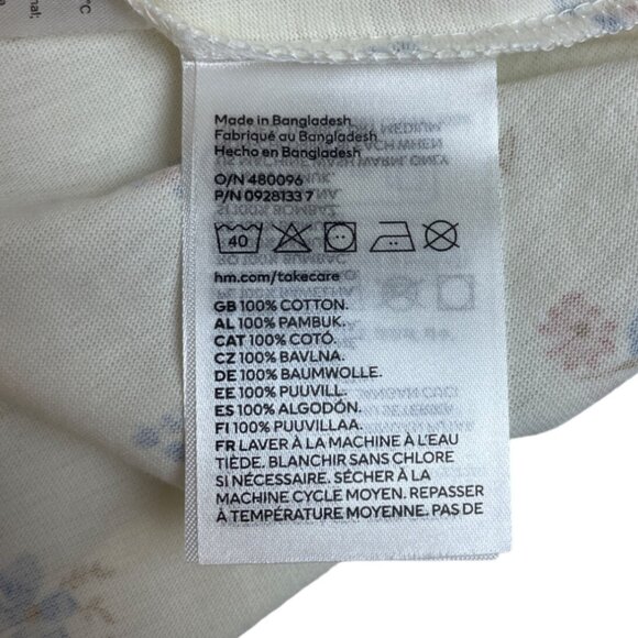 H&M Toddler Girls Floral Print Cream Dress With Ruffled Sleeves Size 3T - New - Picture 7 of 7